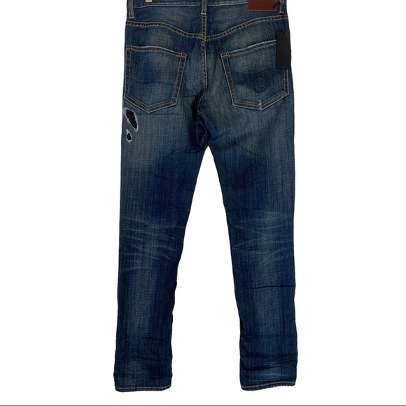 R13 Slouchy Distressed Slim Leg Denim Jeans Size 25 - Picture 2 of 9